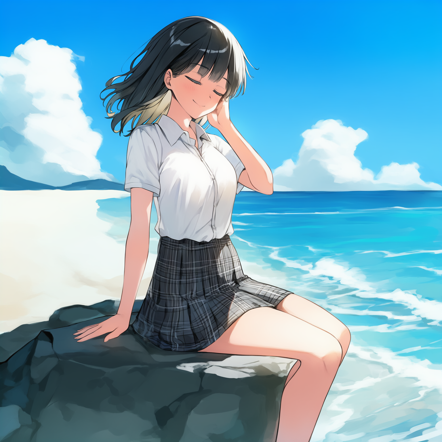 波の音が心地よい | の人気AIイラスト・グラビア