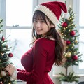 サンタのコスプレをしている先生 4枚目