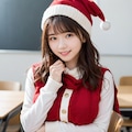 サンタのコスプレをしている先生 2枚目