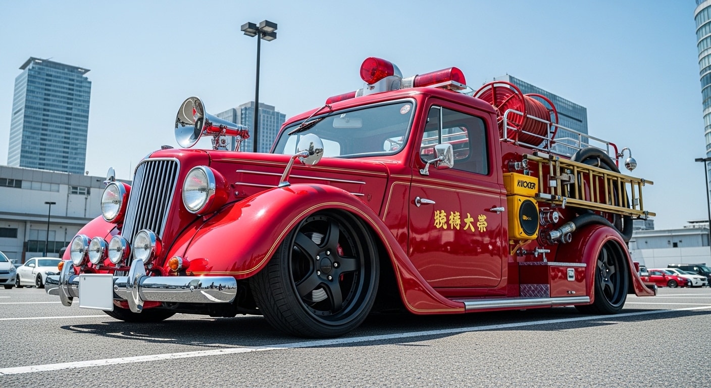 クラシックカー消防車のドリ車 | の人気AIイラスト・グラビア
