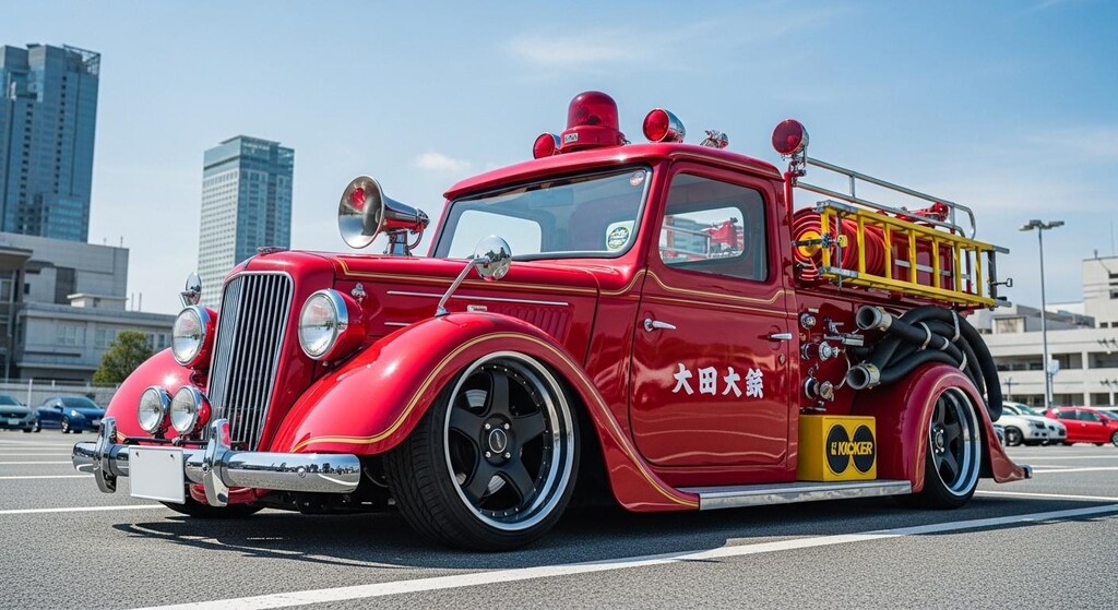 クラシックカー消防車のドリ車