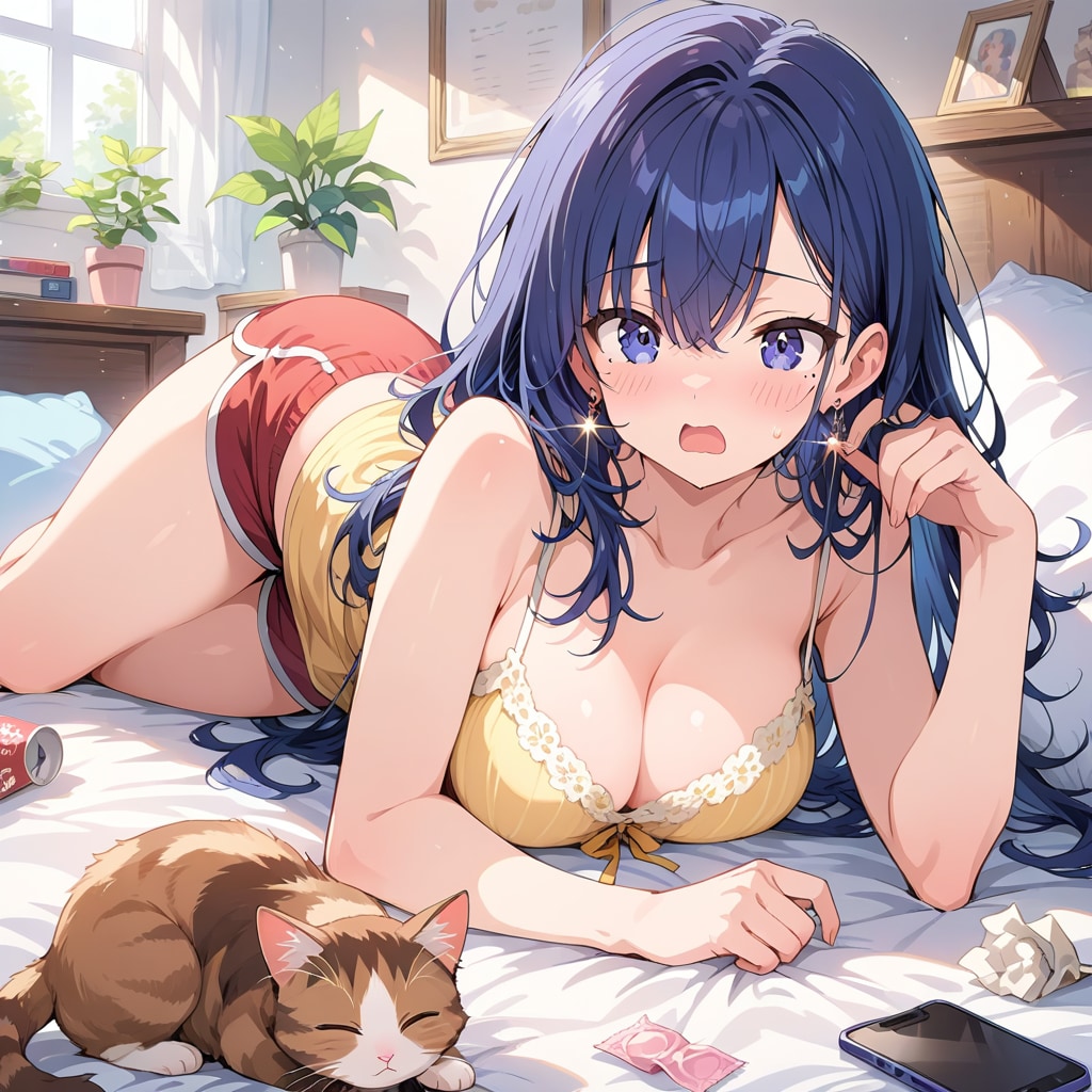 散らかった部屋着を見られて、恥ずかしいあい。