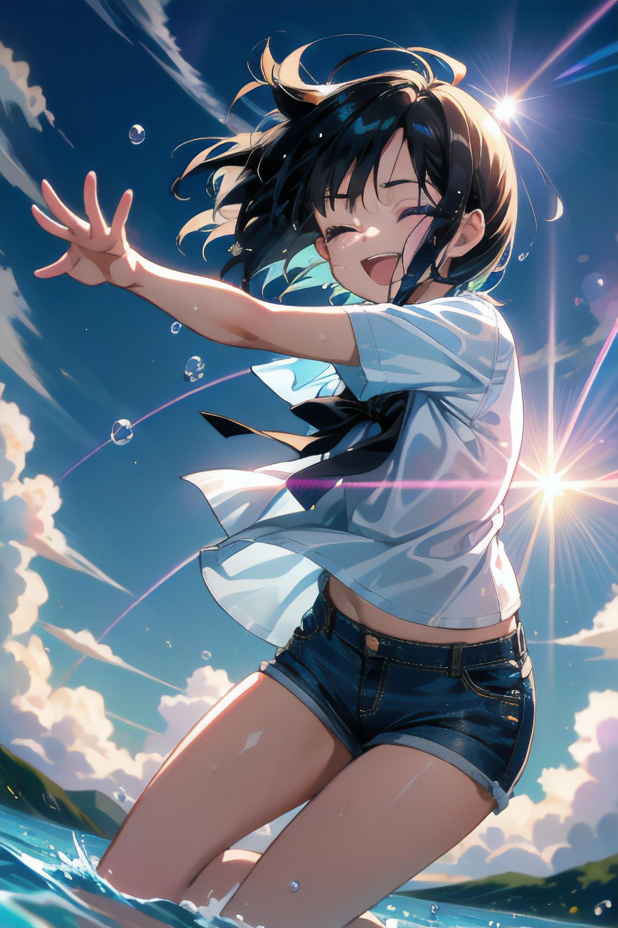 夏にはしゃぐ少女