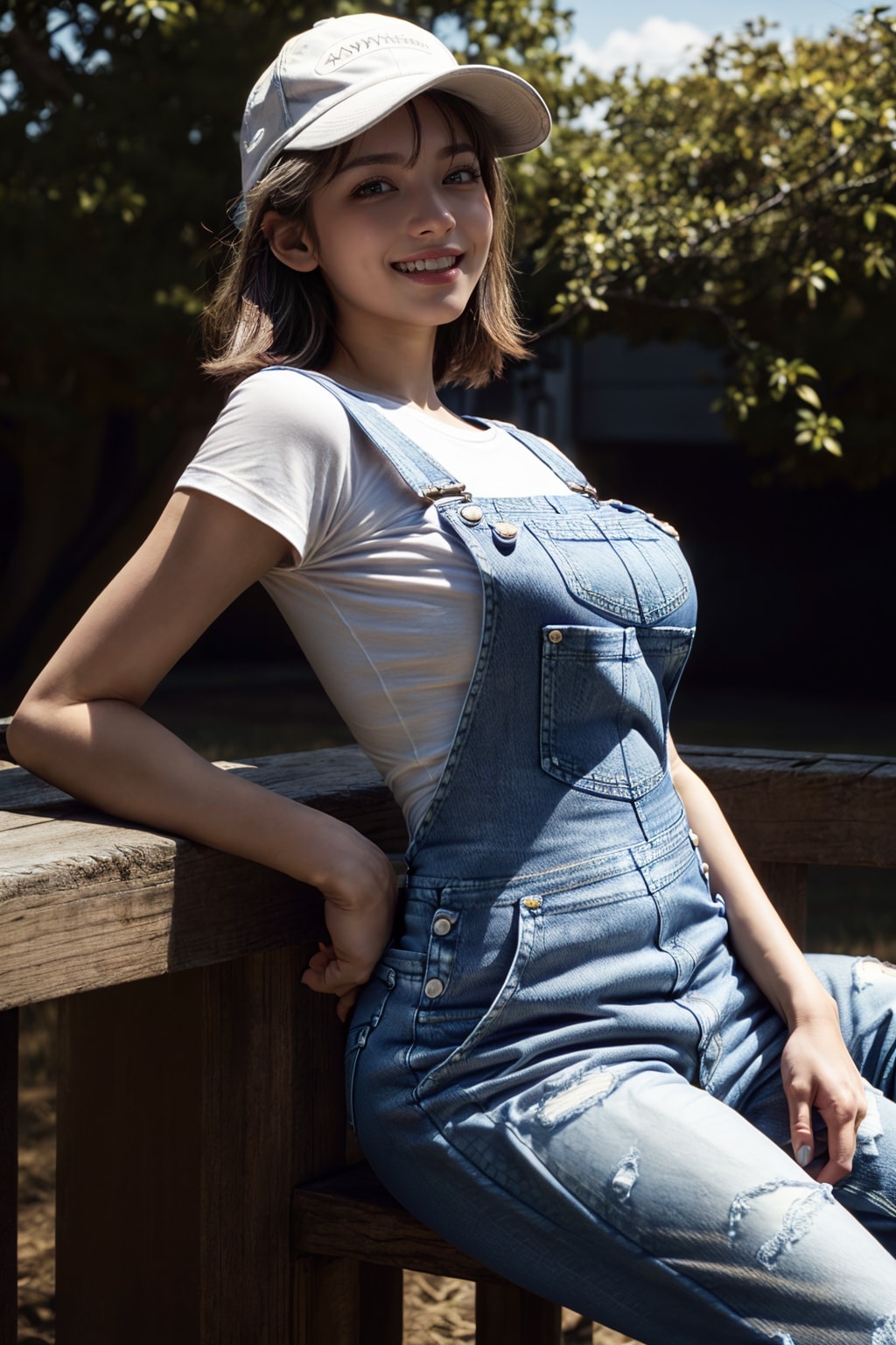 オーバーオールのお姉さん