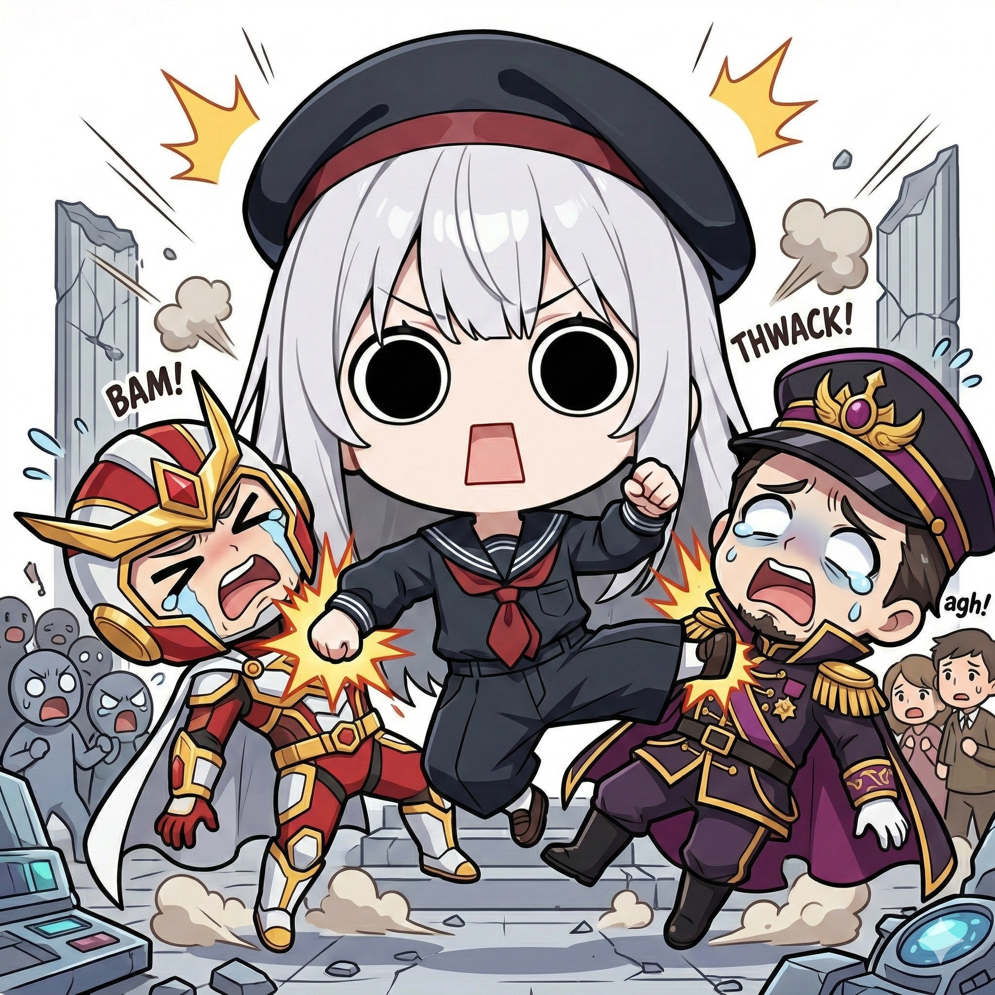 悪の帝国とヒーローとレジスタンスを纏めてやってしまいよったえらいこっちゃ嬢 | の人気AIイラスト・グラビア