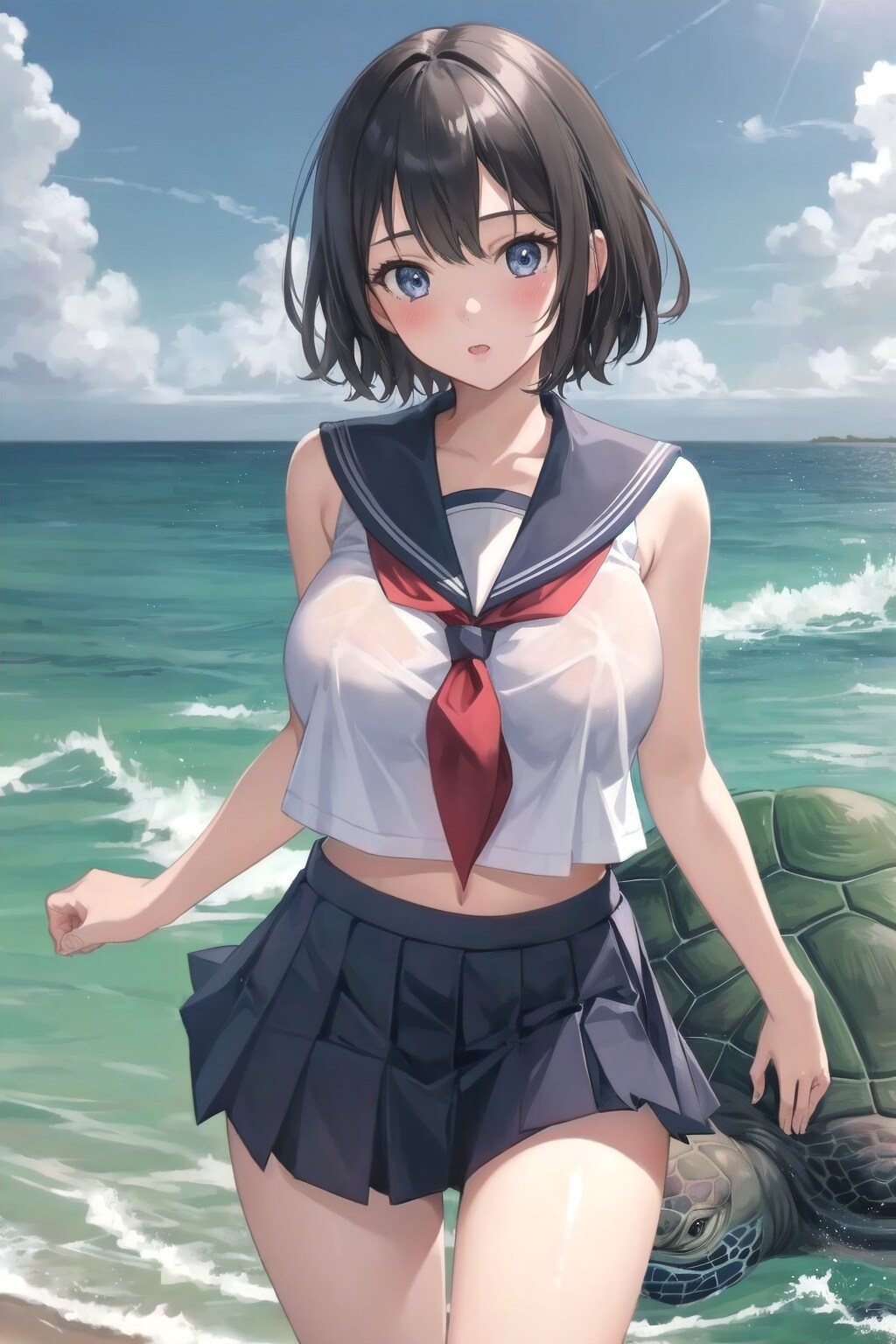 カメで来た