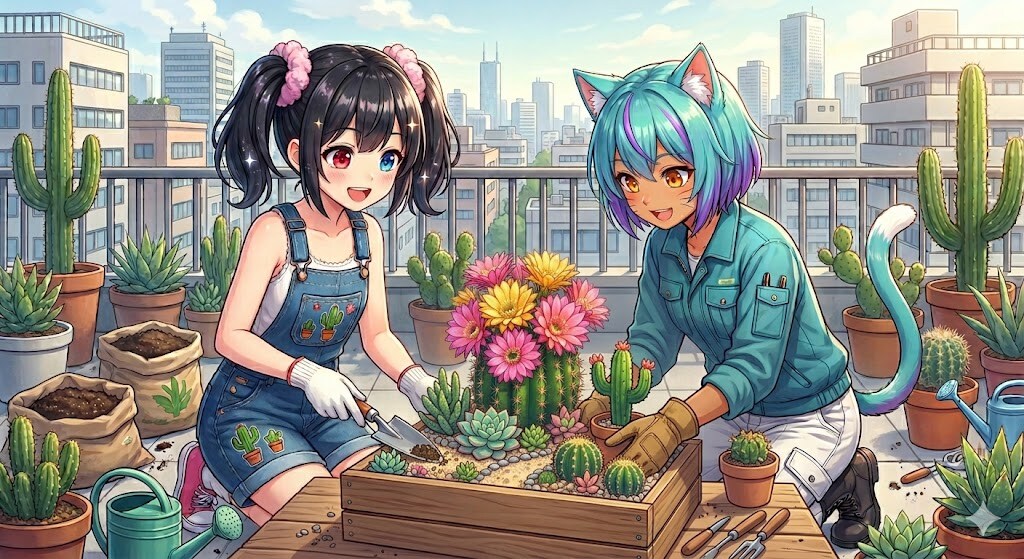 屋上サボテンガーデニング日和！