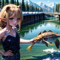 魚取りケモ耳エルフさん 2枚目