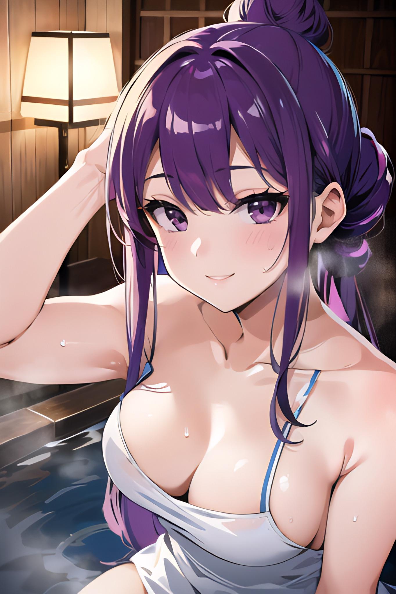 慰安旅行温泉「悪いな‥見えそうで見えないんだ」@アイドル「ルナ」