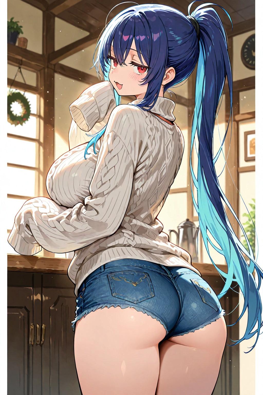 セーターのジト目お姉さん