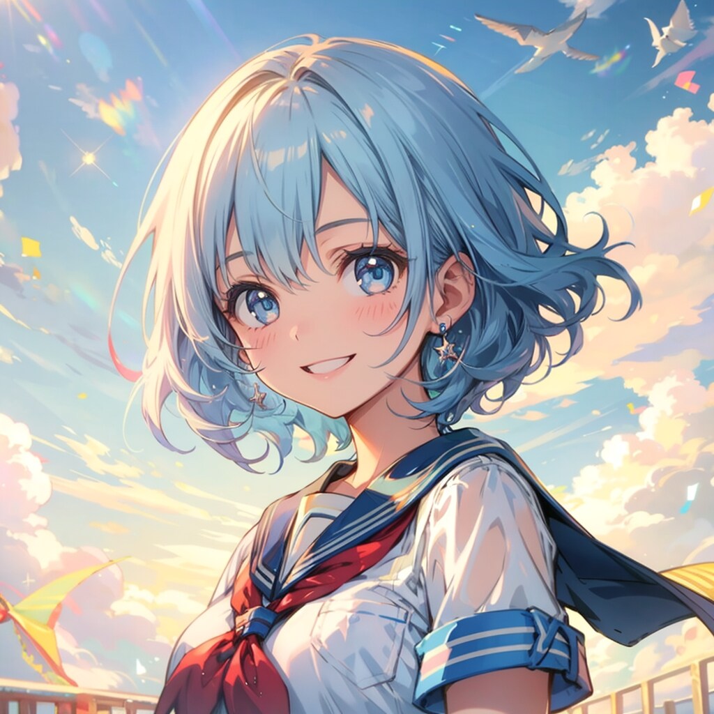 屋上で | の人気AIイラスト・グラビア
