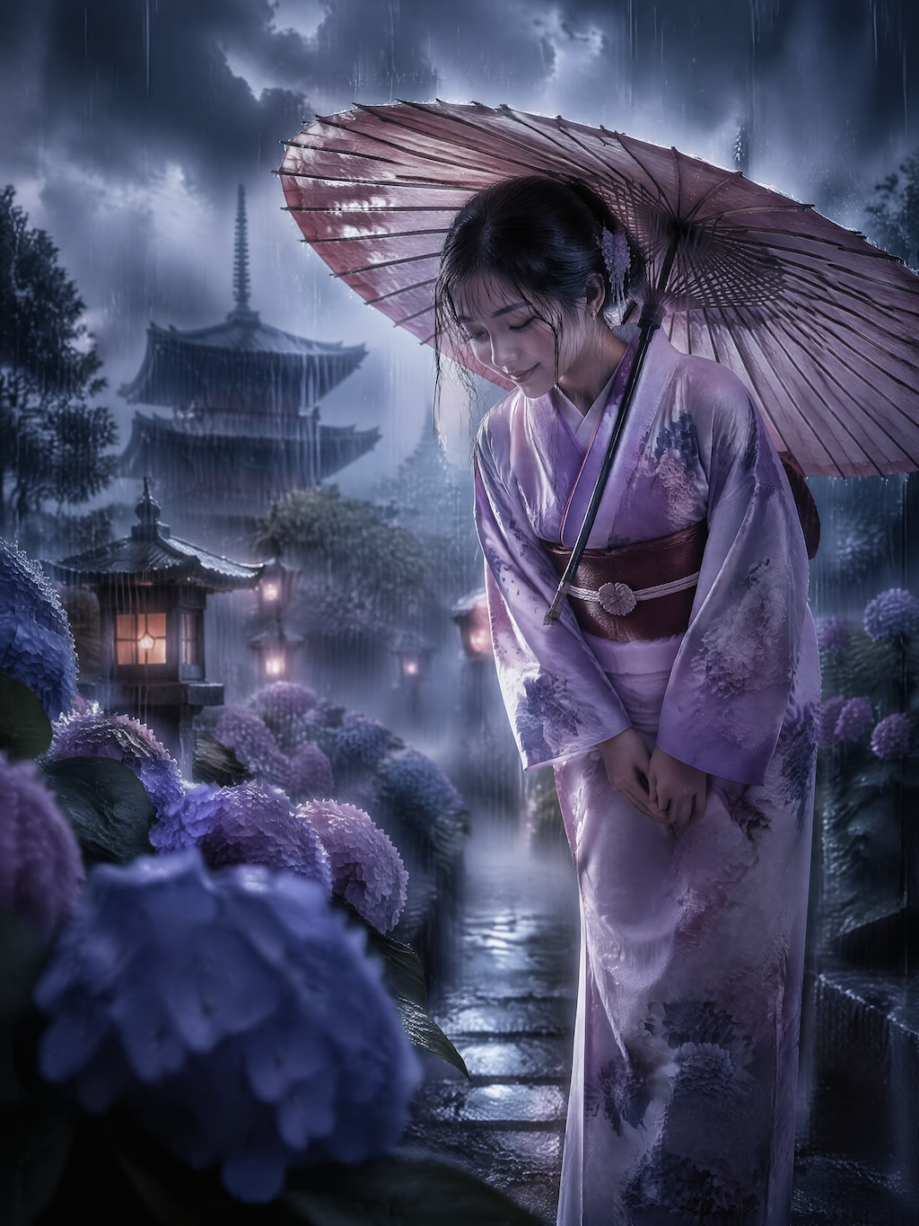 雨と紫陽花