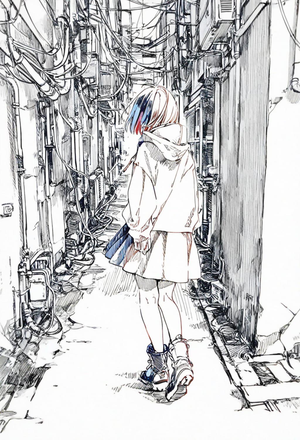 裏路地(線画)(4)