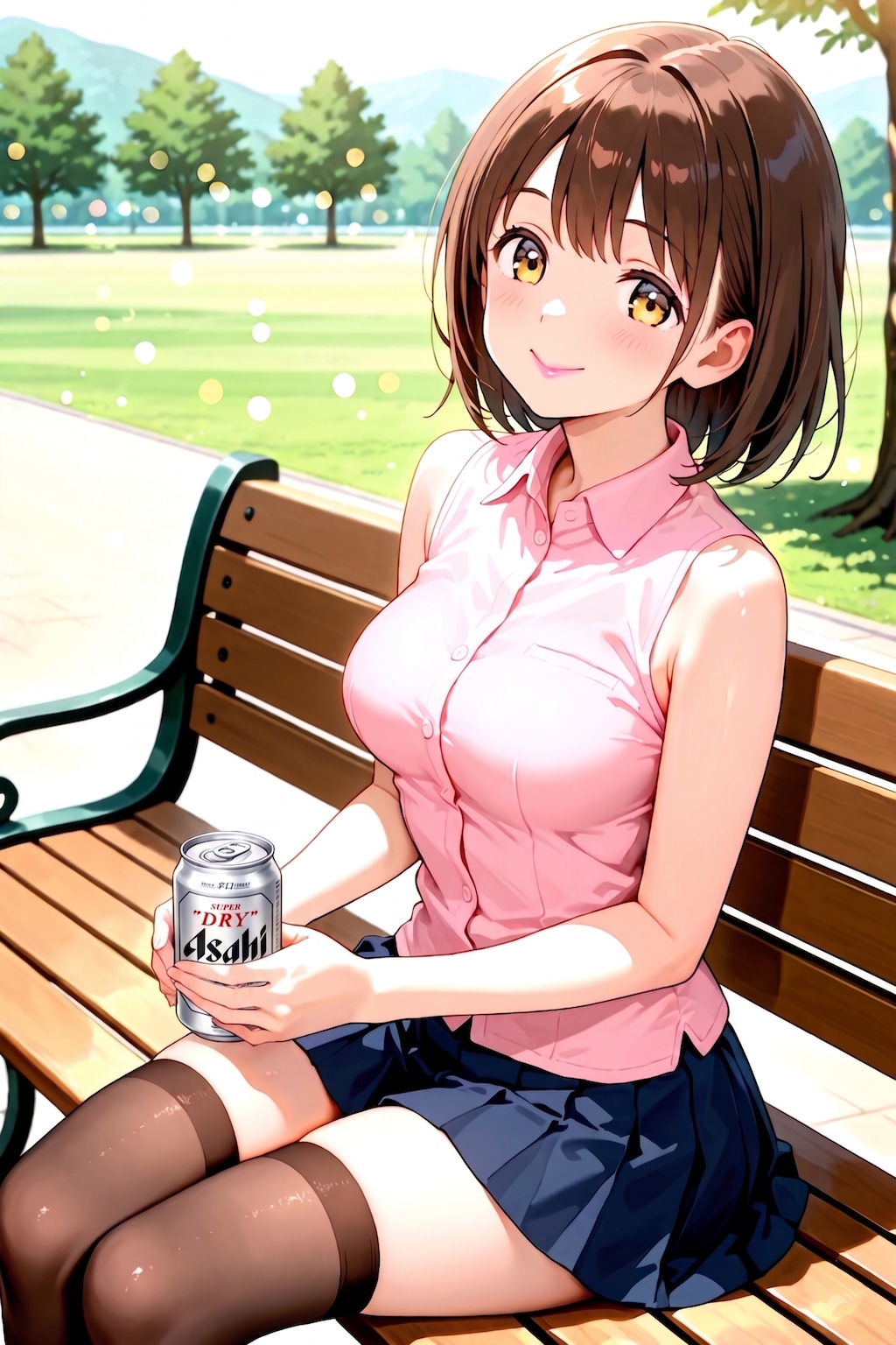 公園飲みする女の子 Z603