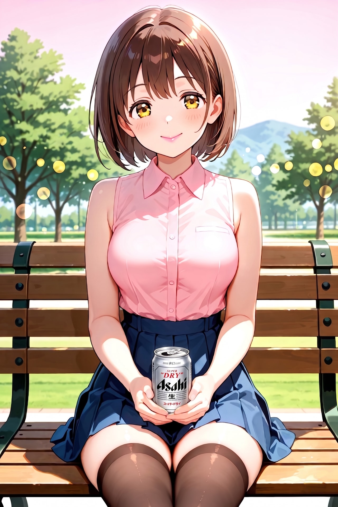 公園飲みする女の子 Z603 | の人気AIイラスト・グラビア