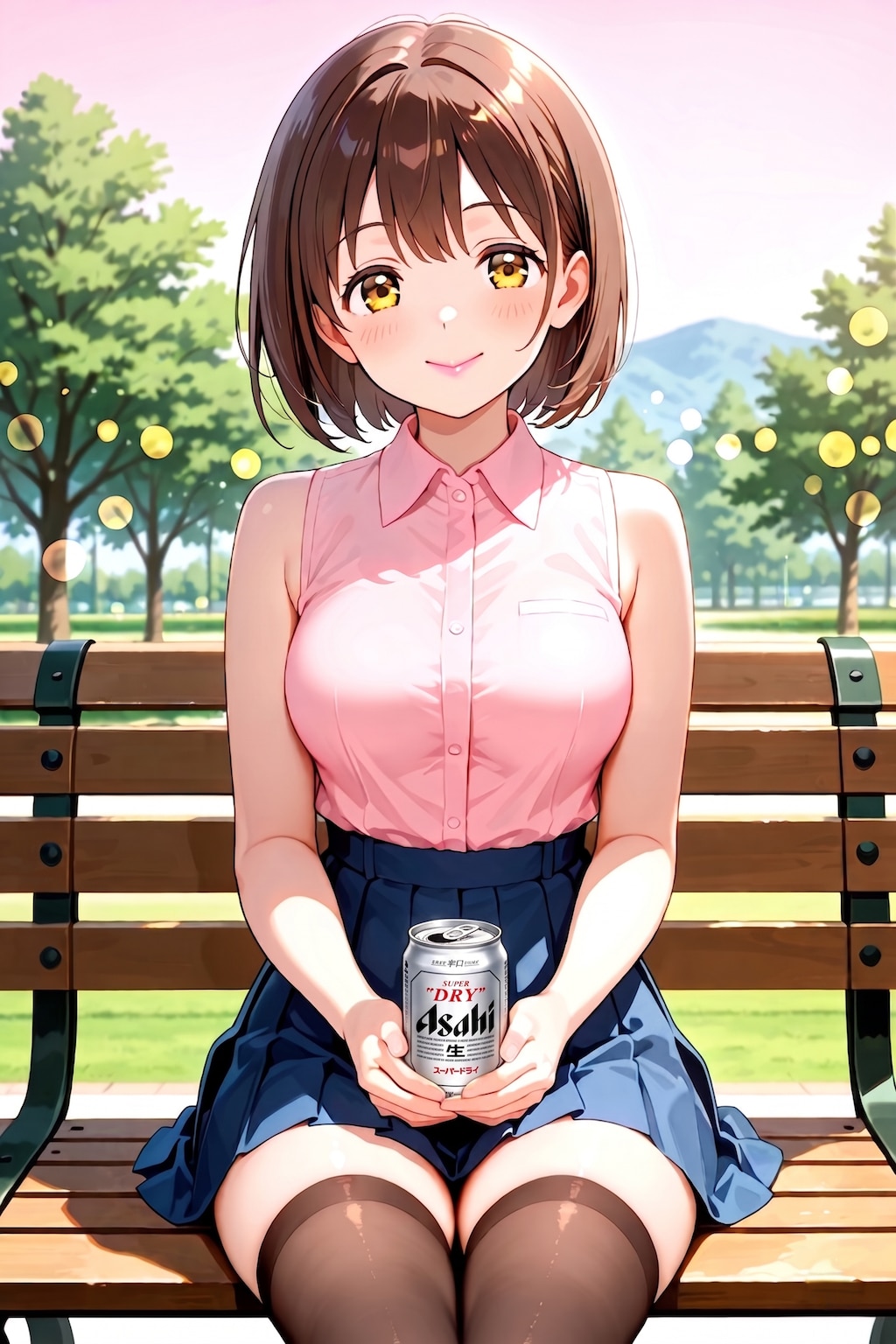 公園飲みする女の子 Z603