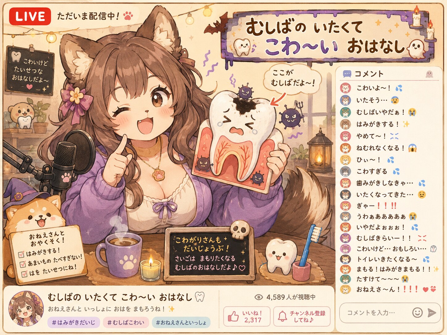 おねえさんとむしばのおはなしの生配信