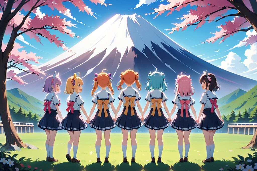 富士山に皆で