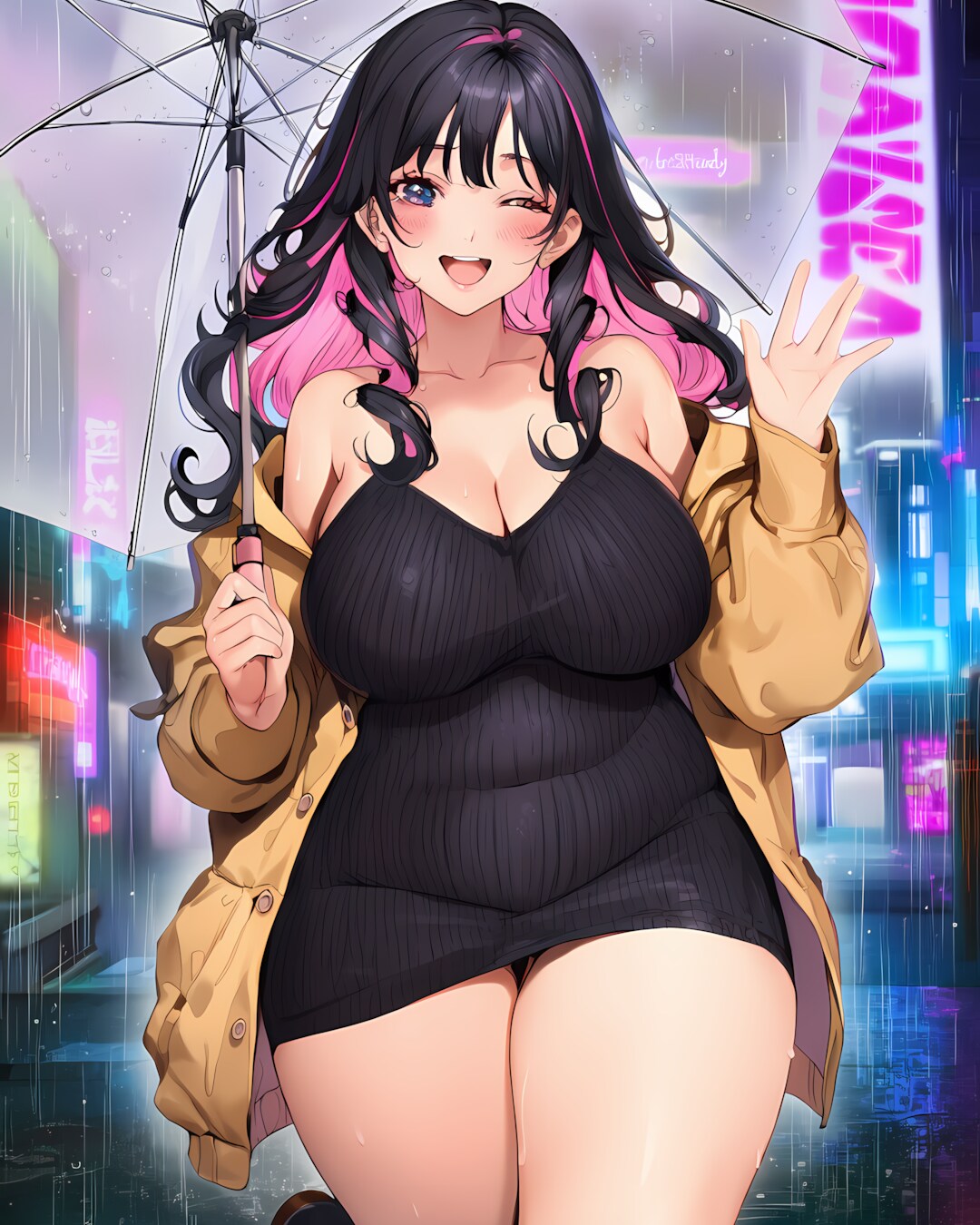 ☔雨の夜でもテンションMAX！✨辛口ネオンギャル