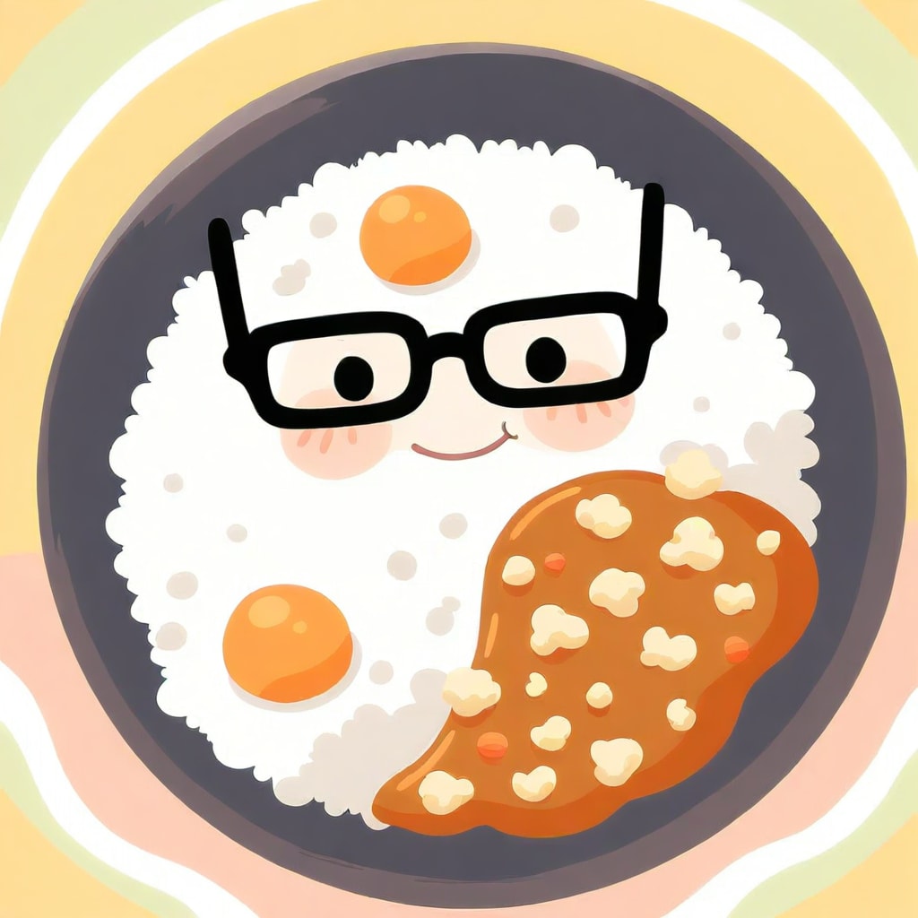 眼鏡をかけたカレーライス