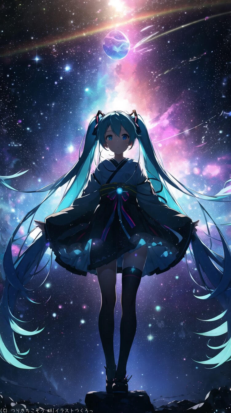 初音ミクと宇宙空間