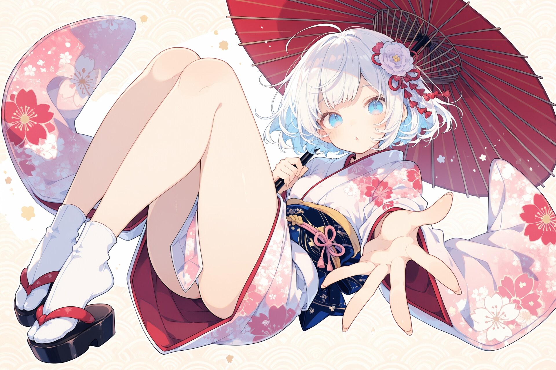 ピンクの着物