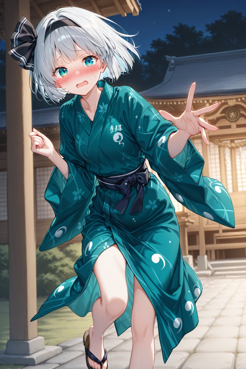 妖夢と神社参拝