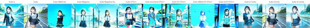 NoobAIのサンプラーのチェックしてみた奴
