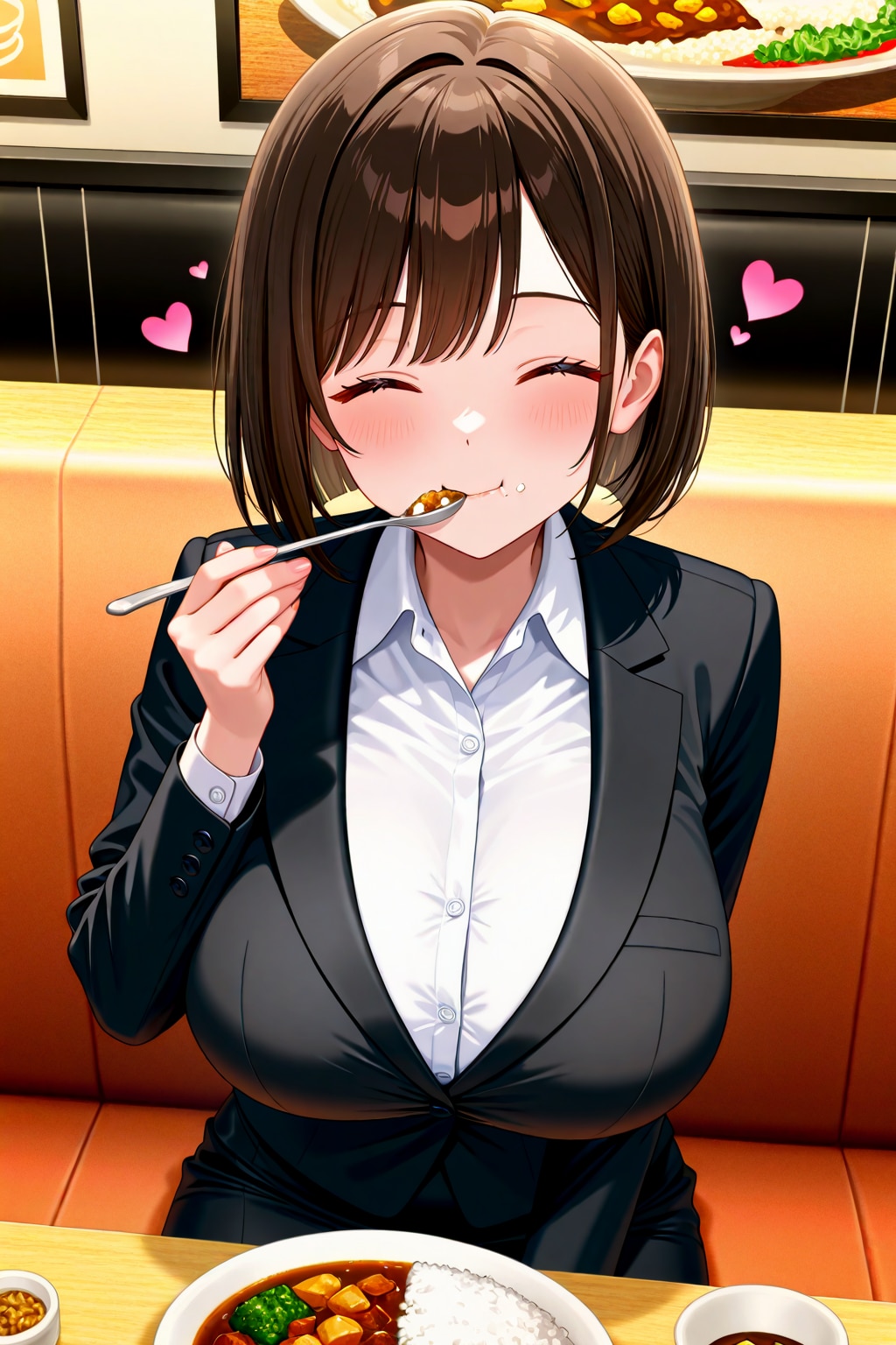 カレーライス食べるアキちゃん