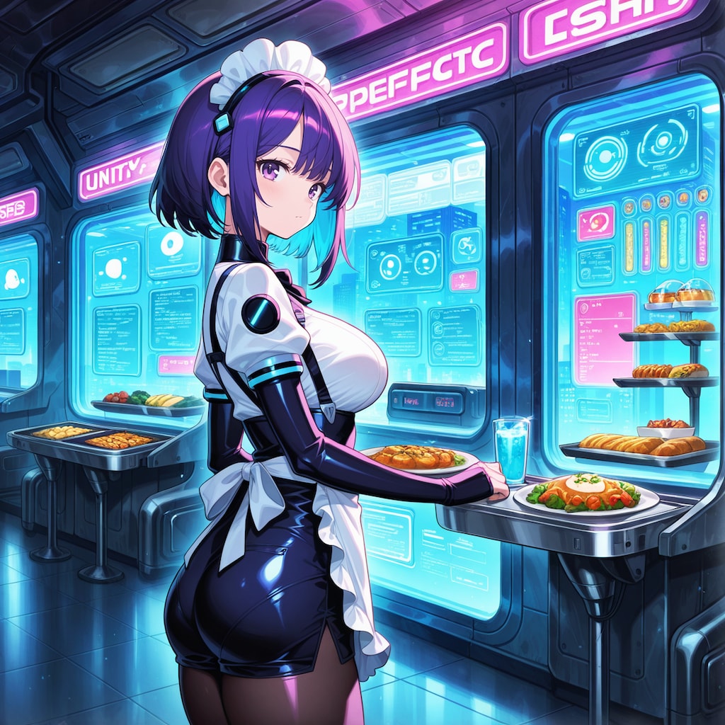 AIレストランでは女性型給仕ロボットが配膳です