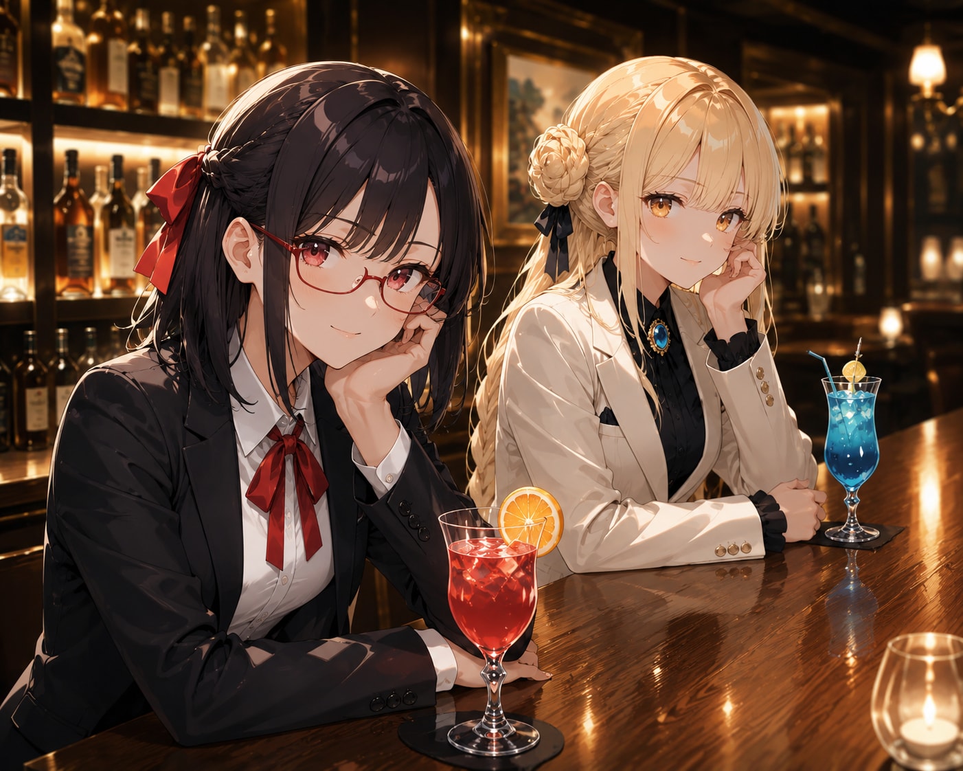 しごでき美女とバーカウンター
