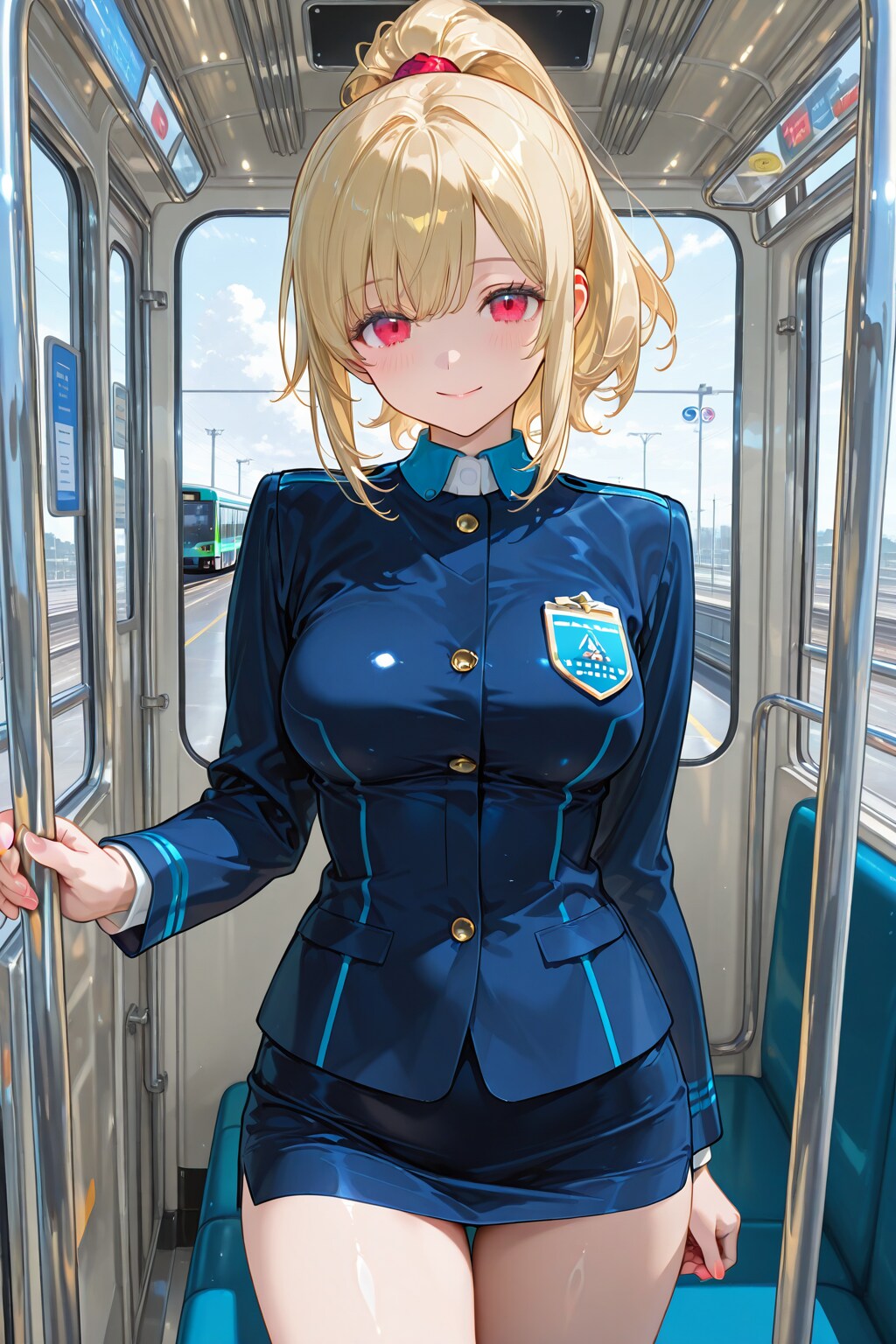 とっても狭いバスのガイドさん