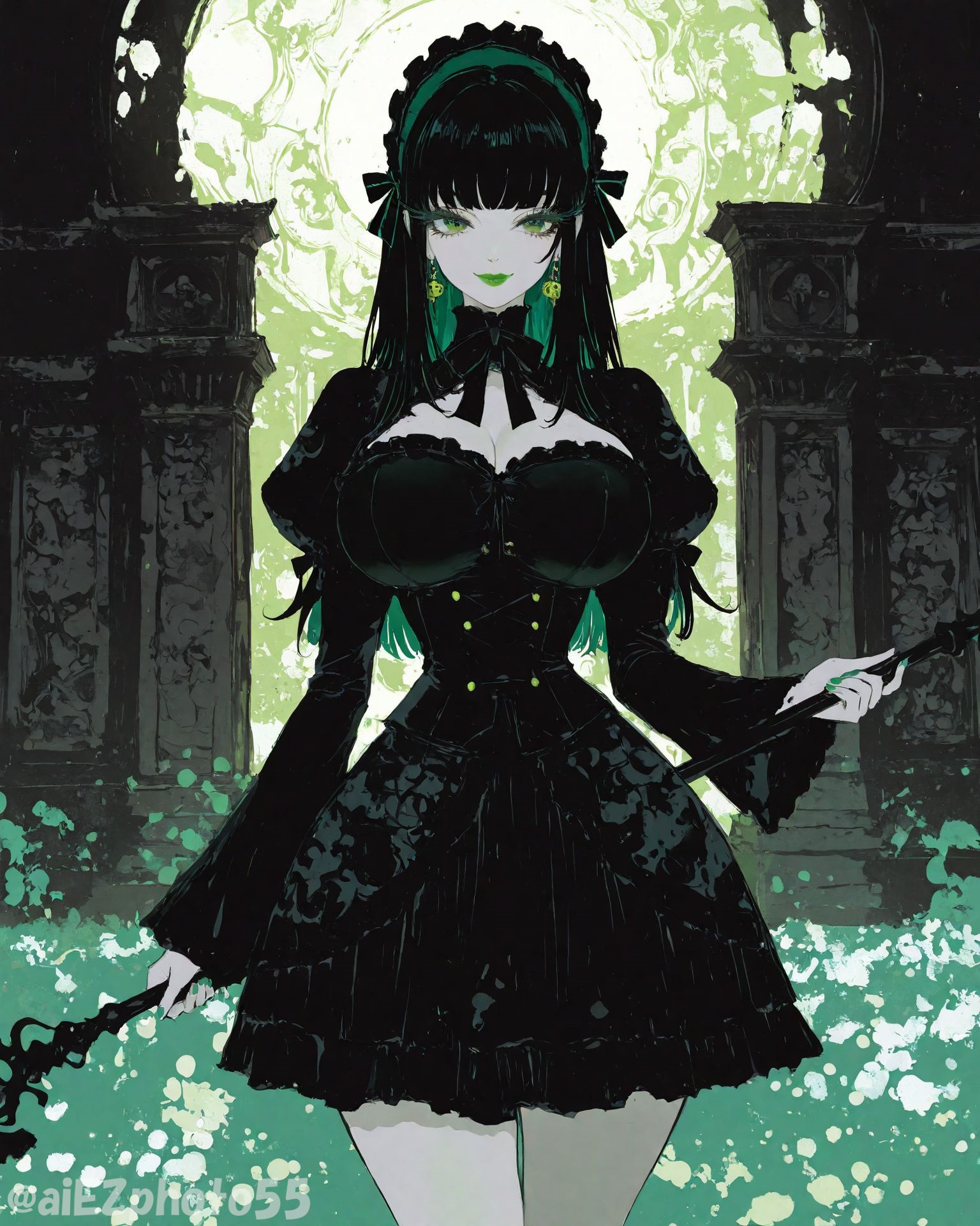 翠と黒の貴婦人 | の人気AIイラスト・グラビア