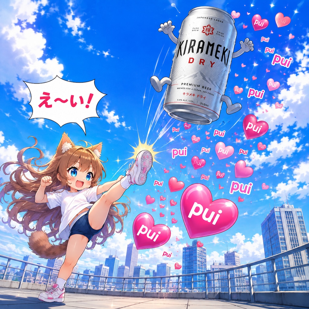 屋上で缶を蹴り上げていいねをばら撒く小さな女の子