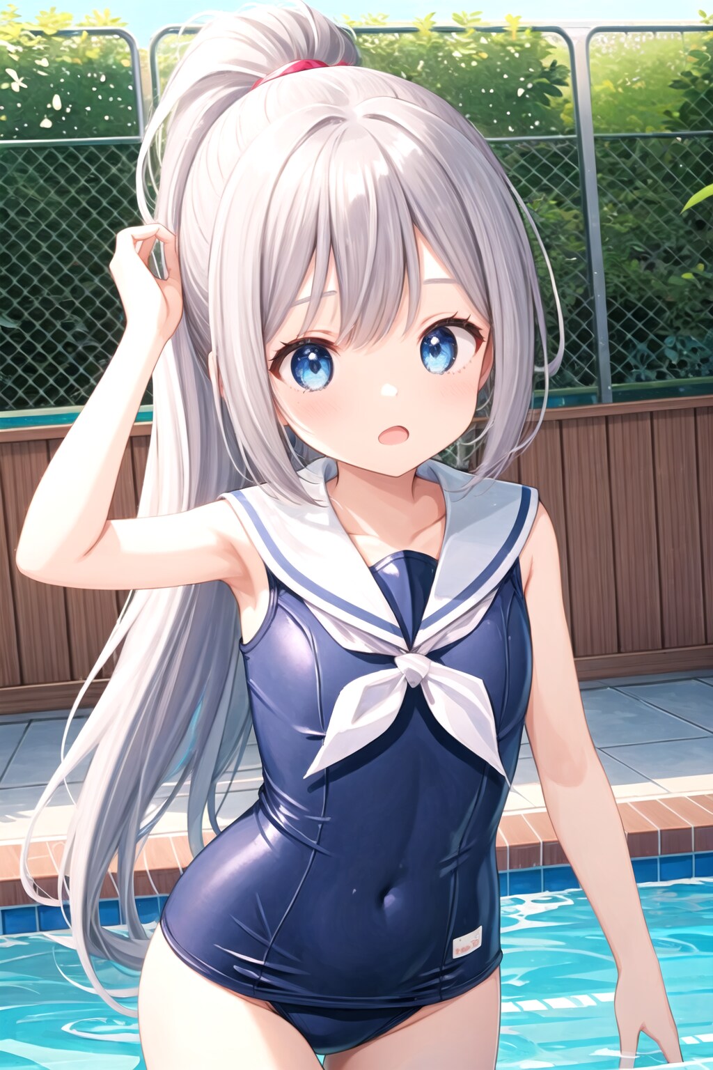 私の水着の中に風船入れてパンパンに膨らませます  妊娠したみたいに幸せです❤❤ | の人気AIイラスト・グラビア