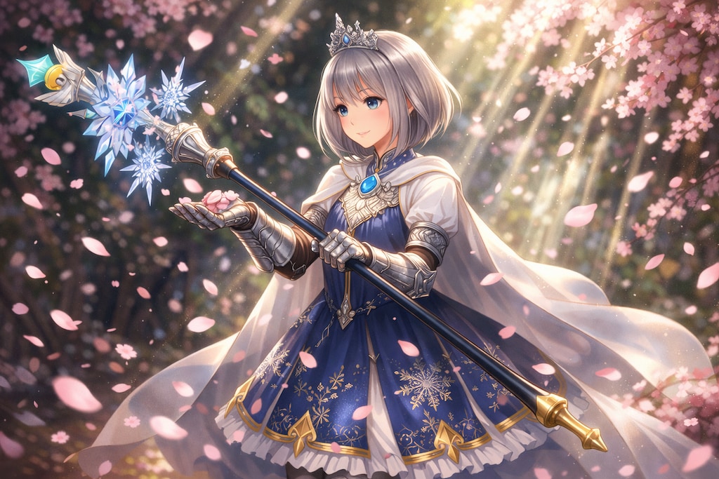 桜舞う中にて歩む魔法少女