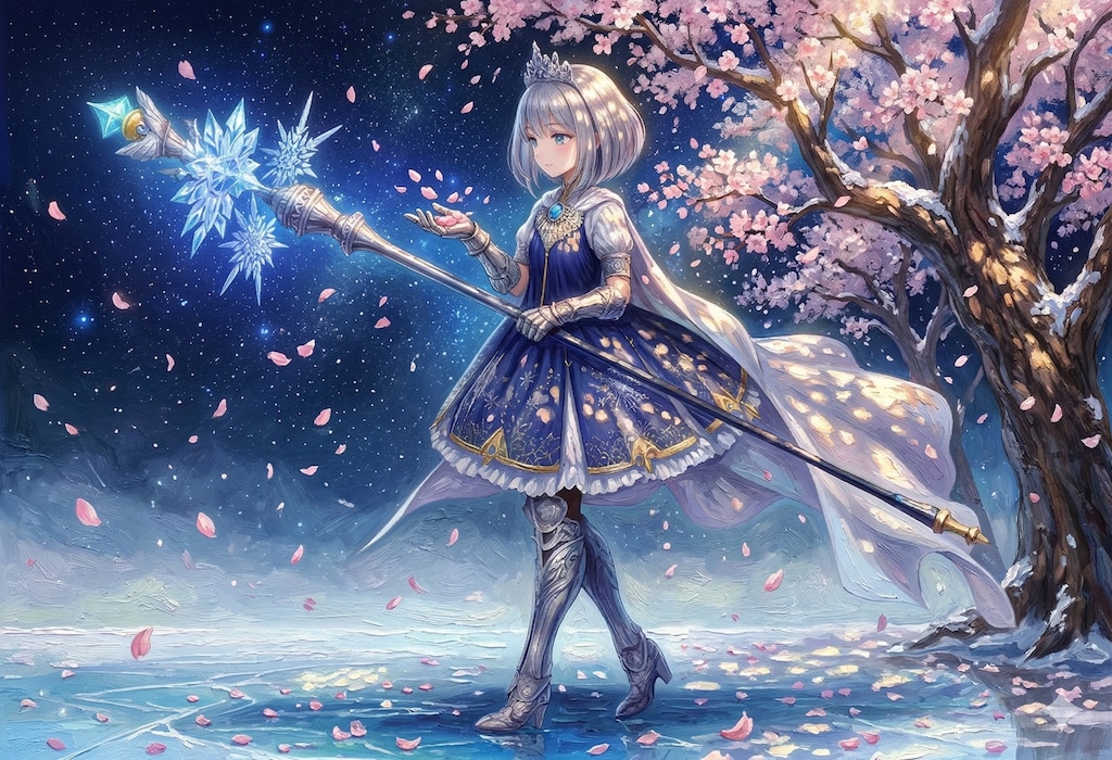 桜舞う中にて歩む魔法少女