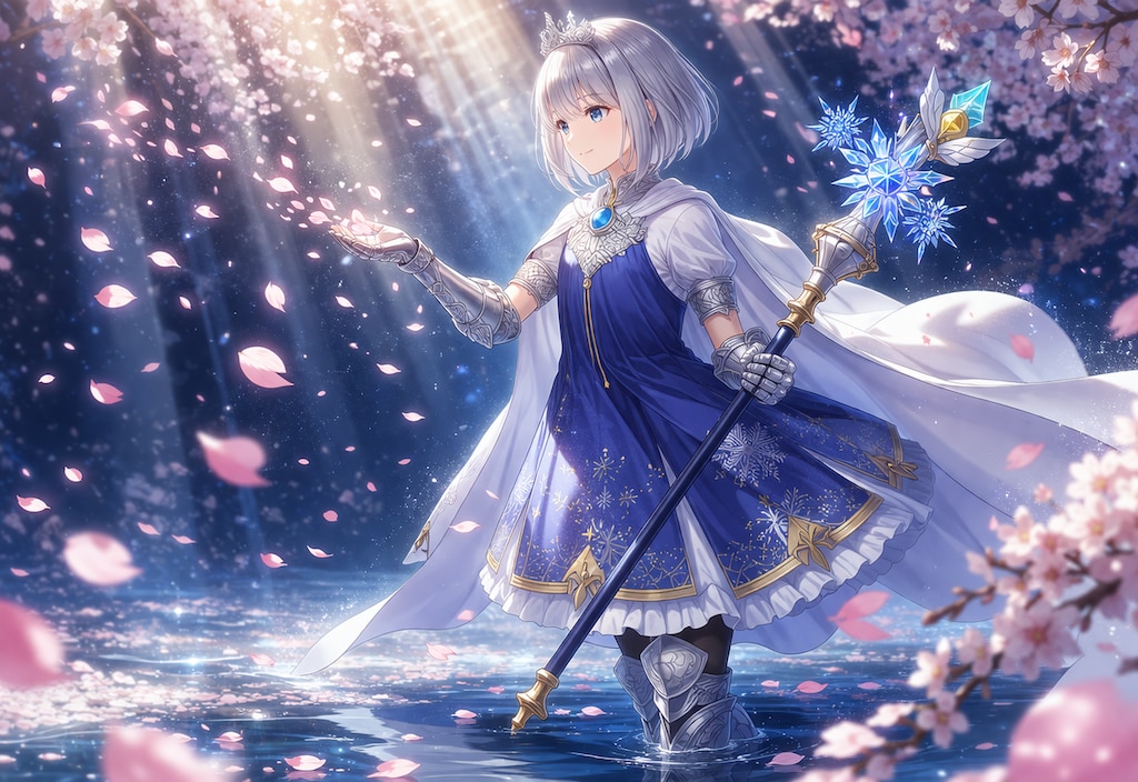 桜舞う中にて歩む魔法少女