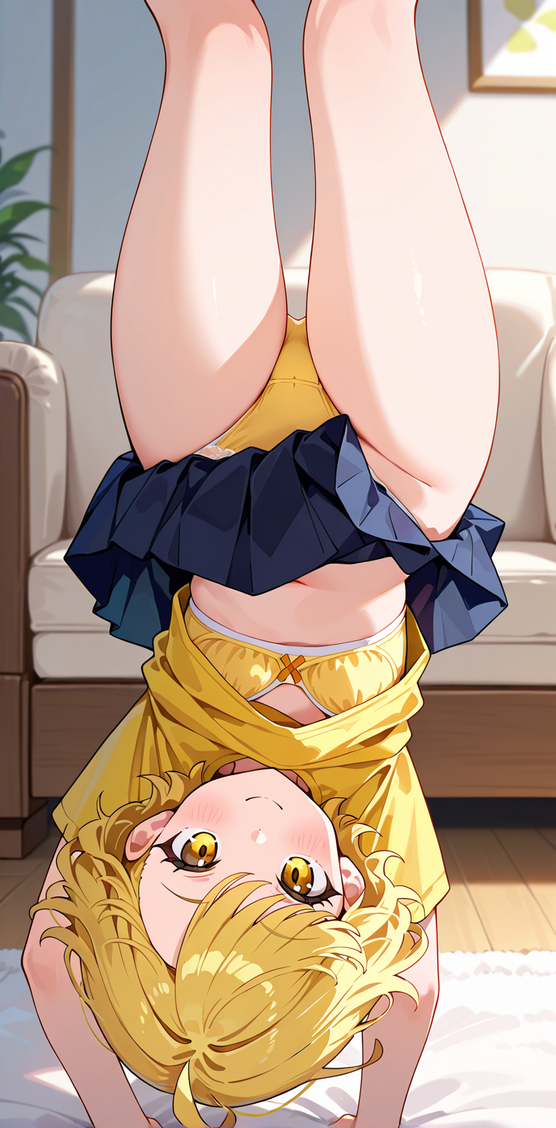 逆立ちに挑戦するユイちゃん