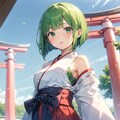 緑髪の巫女 4枚目
