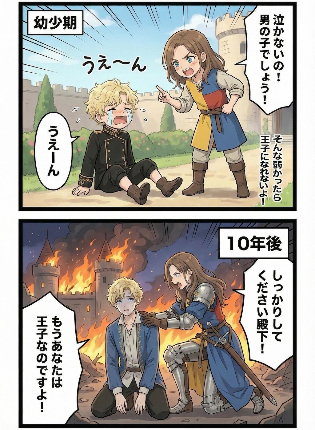 【漫画】王子と女騎士