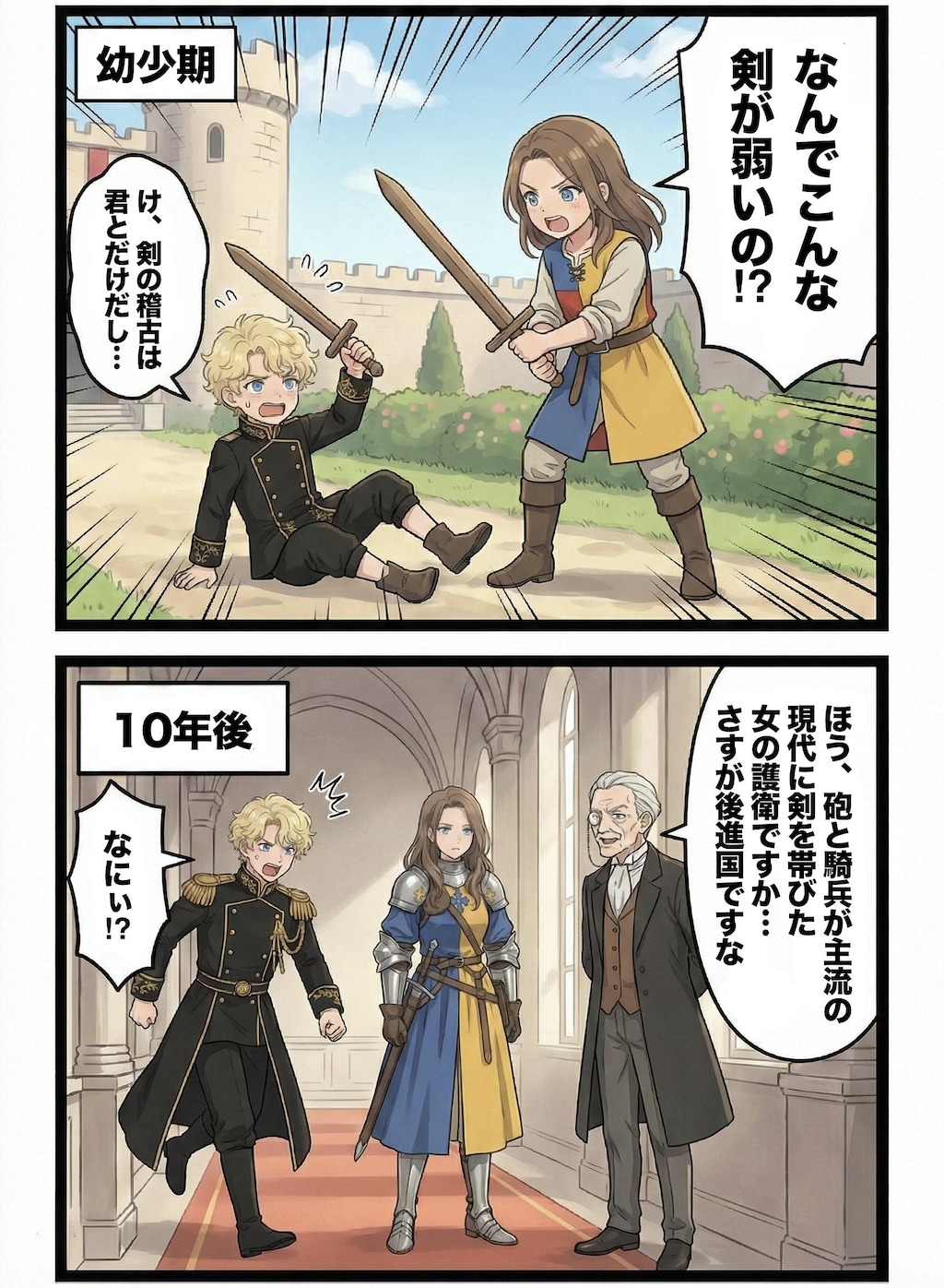 【漫画】王子と女騎士