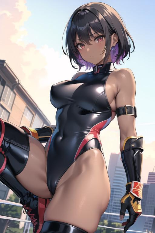 褐色女子プロレスラー4