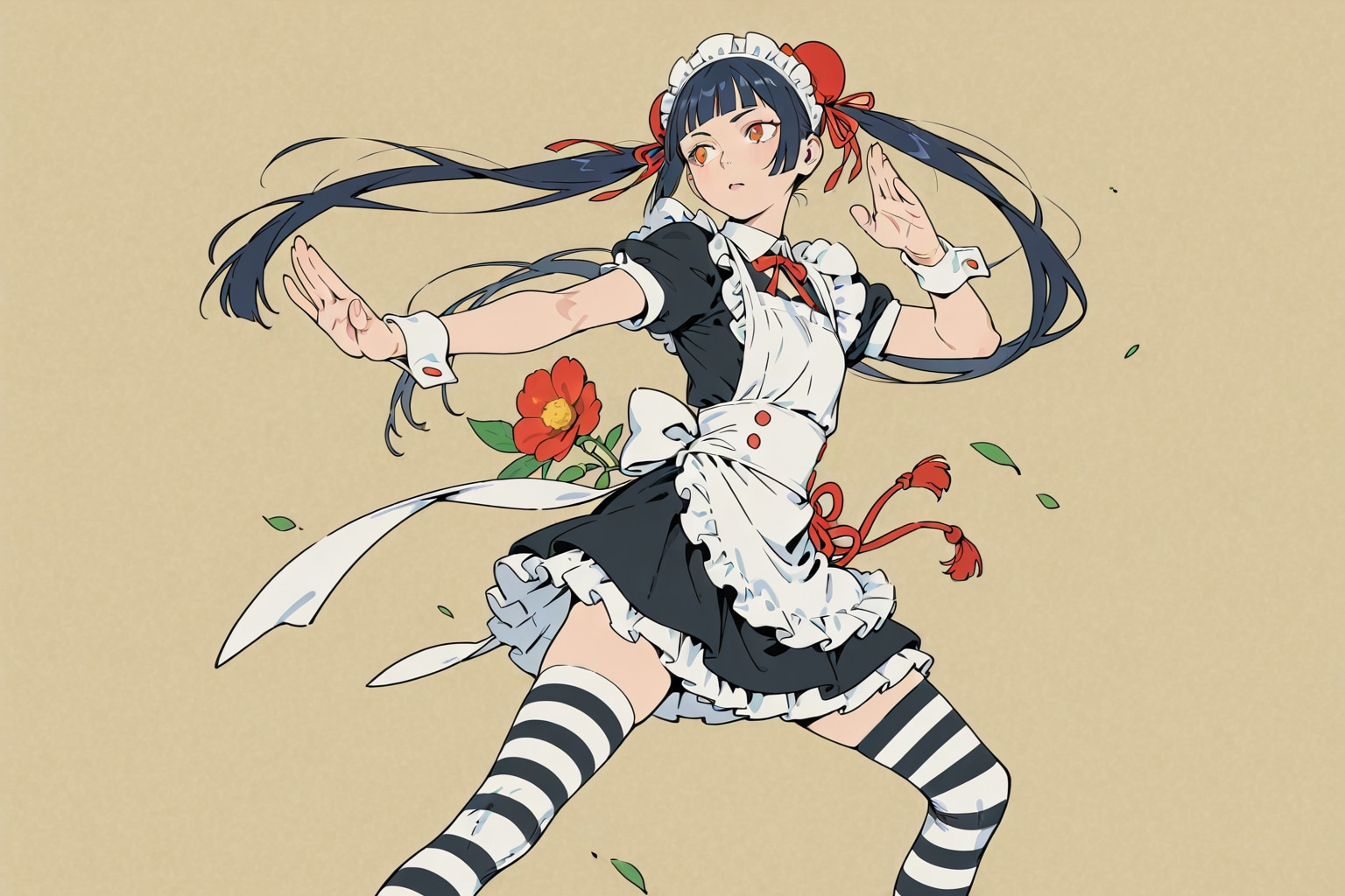 カンフーメイドちゃんは仕事をさぼってブルース・リー | の人気AIイラスト・グラビア