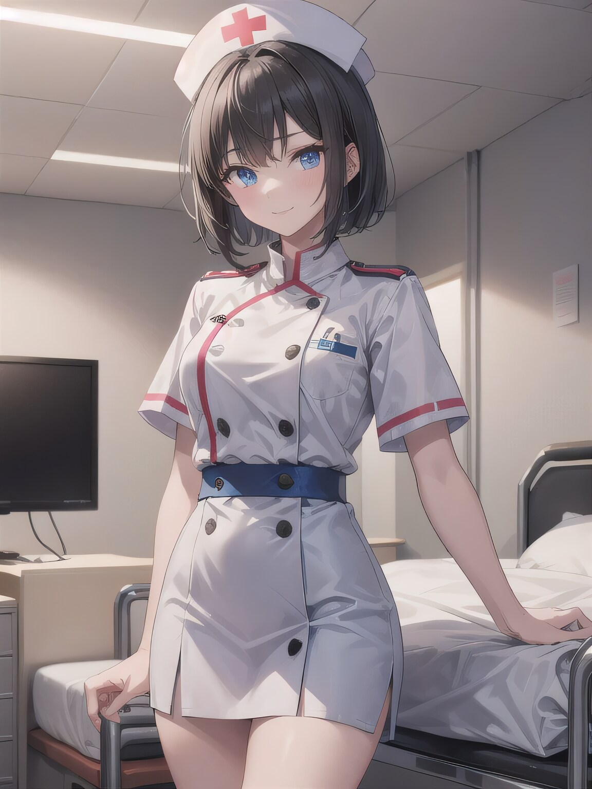 黒髪ボブで白衣の少女 | の人気AIイラスト・グラビア