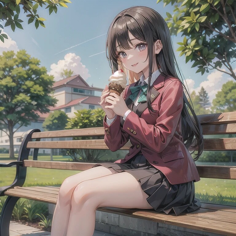 黒髪ロングでブレザーの少女８３ | の人気AIイラスト・グラビア