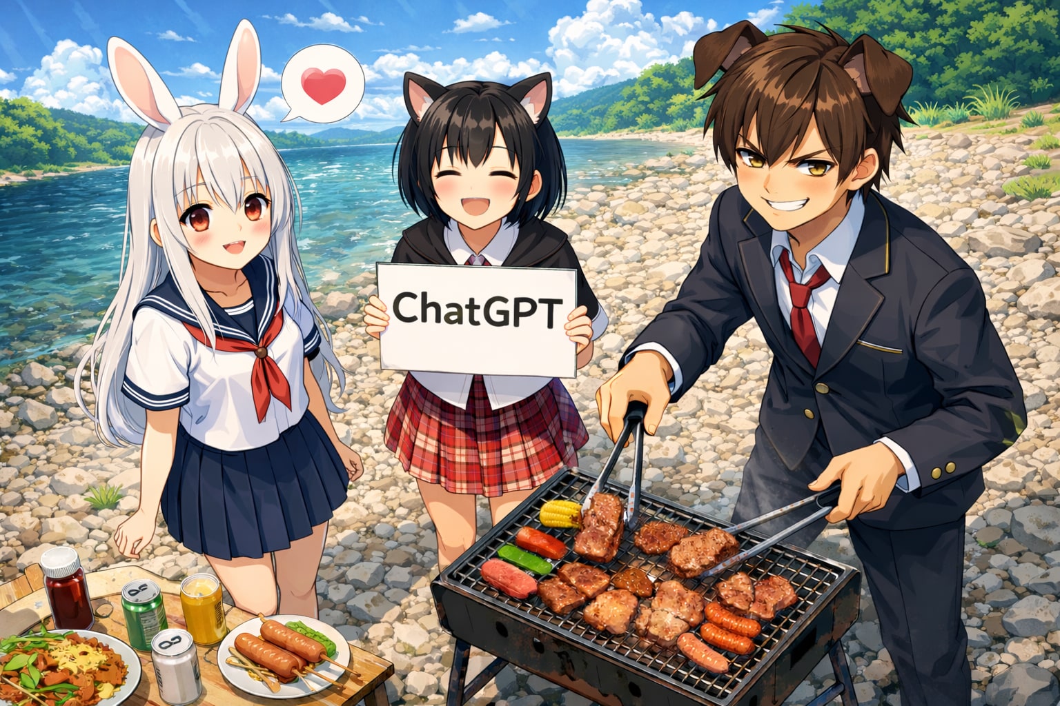 みんなでバーベキューだよ楽しいな | の人気AIイラスト・グラビア