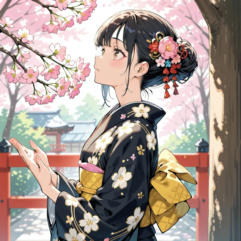 桜と着物 | の人気AIイラスト・グラビア