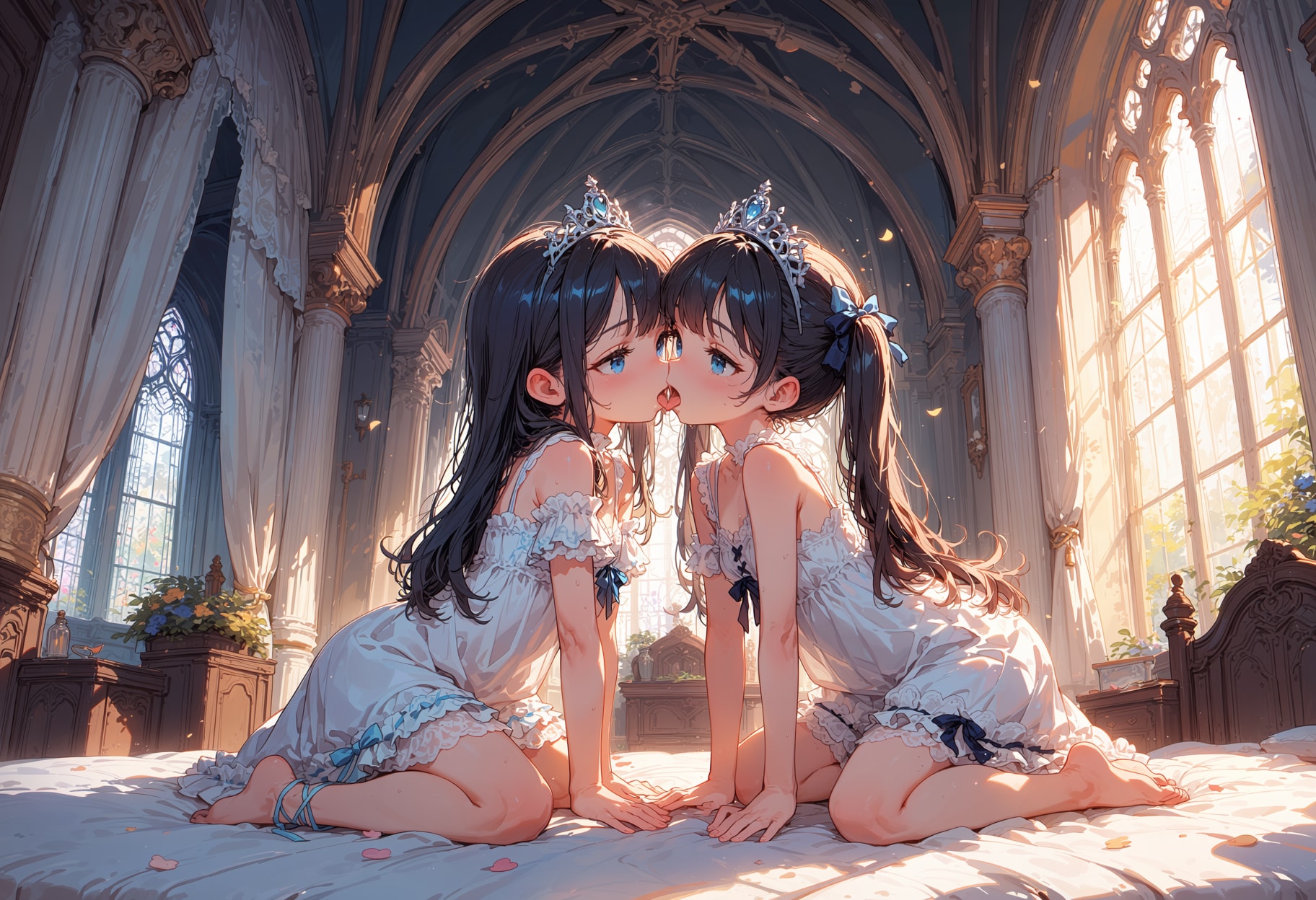 ロリちゅっちゅ双子姫 | の人気AIイラスト・グラビア