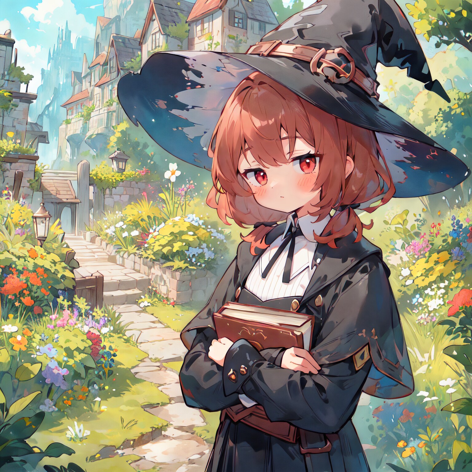 魔女服のジト目おさげちゃん